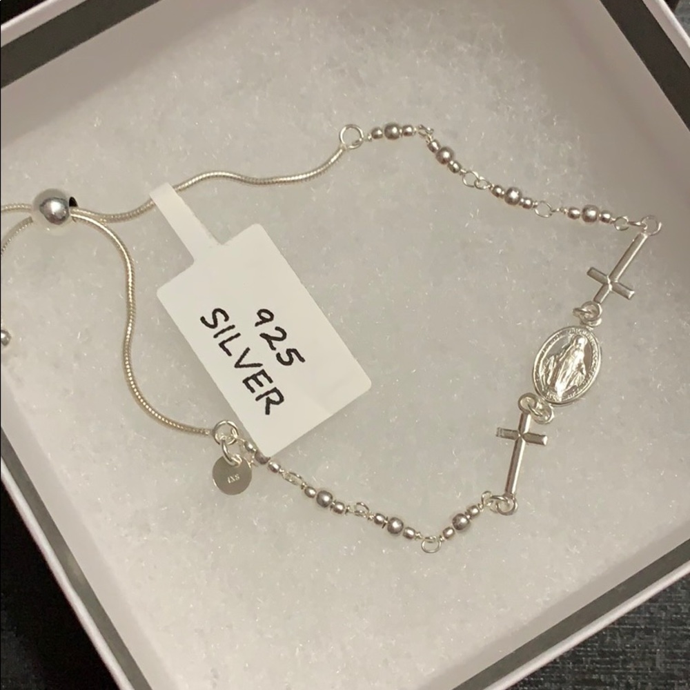 925 SS Davvero Mama Mary with cross Bracelet - Picture 5 of 6